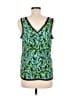Halogen 100% Polyester Green Sleeveless Blouse Size M - photo 2