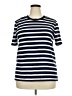 Rafaella Stripes Blue Short Sleeve T-Shirt Size XXL - photo 1