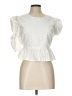 Available 100% Cotton White Short Sleeve Blouse Size L - photo 1