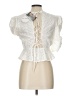 Available 100% Cotton White Short Sleeve Blouse Size L - photo 2