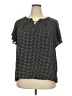 Liz Claiborne 100% Polyester Houndstooth Black Short Sleeve Blouse Size XXL - photo 1