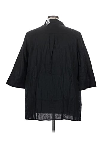 Jessica London Short Sleeve Button-Down Shirt (view 2)