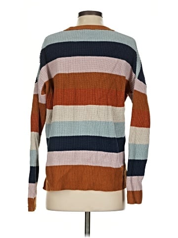 Madewell Thompson Pocket Pullover Sweater in Rainbow Stripe (view 2)