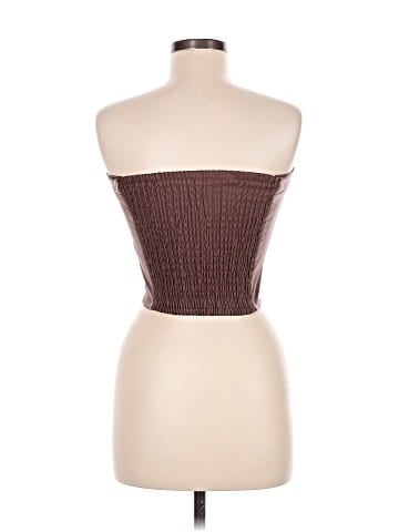 Chocolate Sleeveless Button-Down Shirt (view 2)