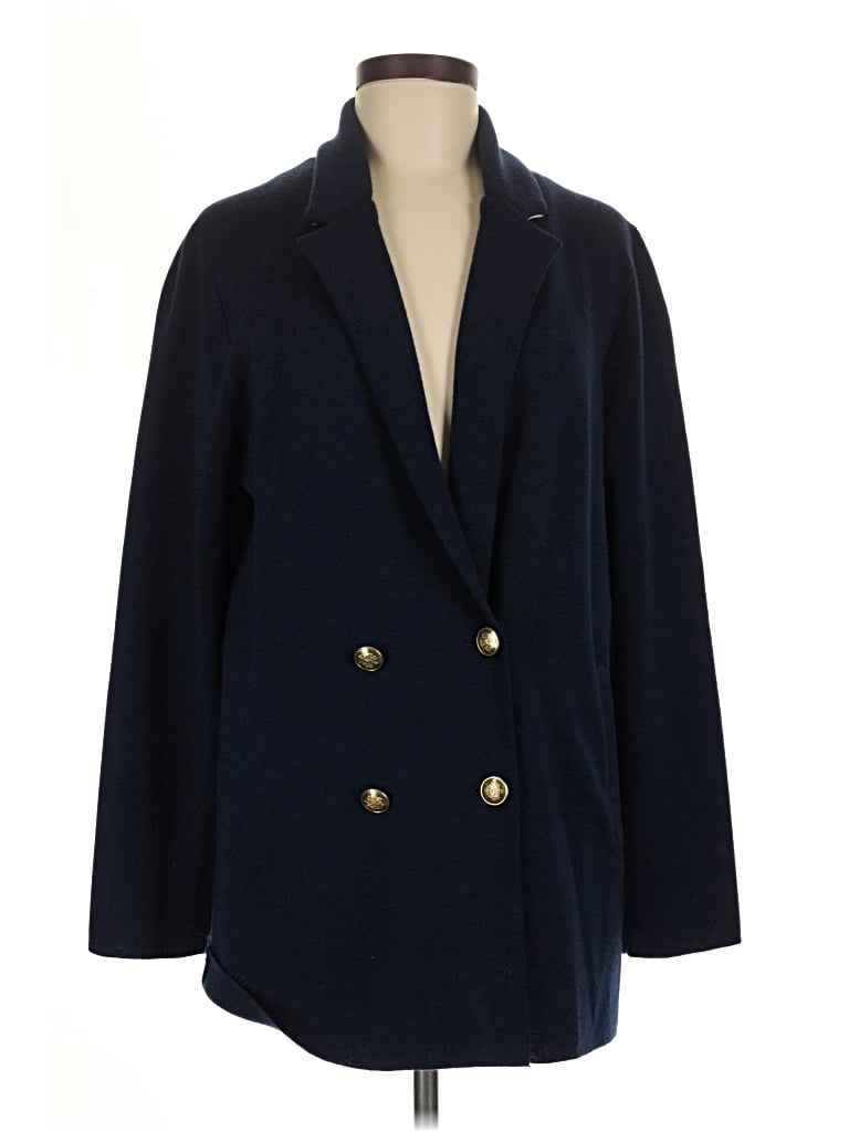Pre-owned Jcrew Wool Cardigan Sweater In Blue