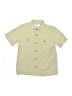 Old Navy 100% Cotton Solid Tan Short Sleeve Button-Down Shirt Size M (kids) - photo 1
