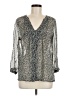 Gap Outlet 100% Polyester Silver Long Sleeve Blouse Size M - photo 1