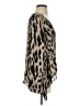 Parker 100% Silk Animal Print Tan Long Sleeve Silk Top Size XS - photo 4