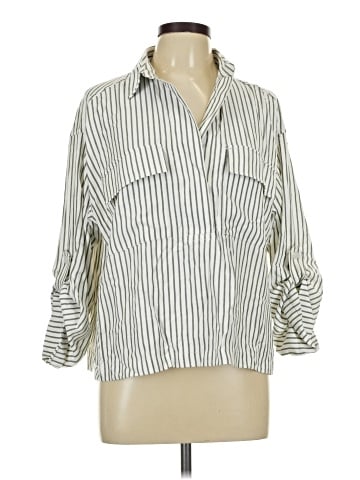 Max Studio 3/4 Sleeve Button-Down Shirt (view 1)