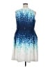 Carmen Marc Valvo Print Blue Cocktail Dress Size 18 - photo 2