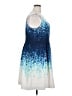 Carmen Marc Valvo Print Blue Cocktail Dress Size 18 - photo 4