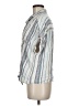 BeachLunchLounge Stripes Silver Short Sleeve Blouse Size M - photo 5
