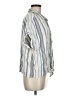 BeachLunchLounge Stripes Silver Short Sleeve Blouse Size M - photo 4