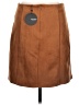 Mittoshop Solid Brown Faux Leather Skirt Size L - photo 2