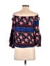 Democracy 100% Rayon Blue 3/4 Sleeve Blouse Size S - photo 2