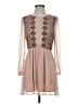 Pins and Needles 100% Polyester Hearts Tan Cocktail Dress Size 2 - photo 1