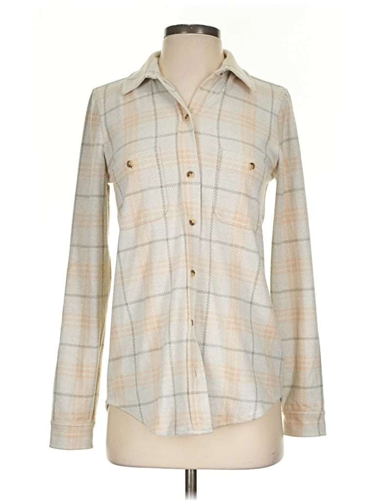 Pre-owned Faherty Long Sleeve Blouse In Ivory