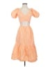 Sim & Sam 100% Cotton Checkered-gingham Orange Cocktail Dress Size S - photo 1