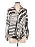 Timing 100% Polyester Stripes Silver Long Sleeve Blouse Size L - photo 1