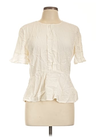 DKNY Short Sleeve Silk Top (view 1)