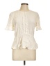 DKNY 100% Silk Ivory Short Sleeve Silk Top Size L - photo 1