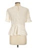 DKNY 100% Silk Ivory Short Sleeve Silk Top Size L - photo 2