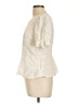 DKNY 100% Silk Ivory Short Sleeve Silk Top Size L - photo 5