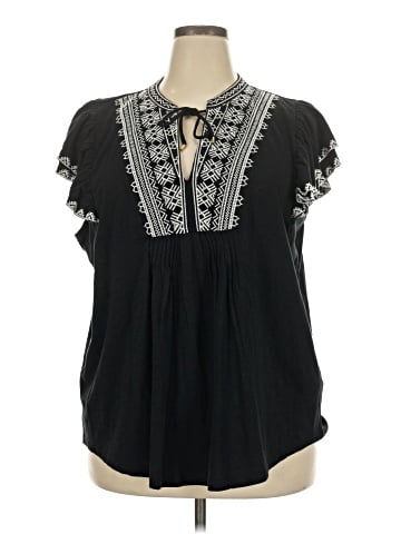 Lauren by Ralph Lauren Short Sleeve Blouse (view 1)