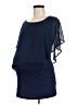 Seraphine 100% Polyester Blue 3/4 Sleeve Top Size 8 Maternity - photo 1