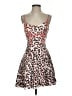 Parker 100% Silk Animal Print Red Cocktail Dress Size M - photo 1