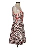 Parker 100% Silk Animal Print Red Cocktail Dress Size M - photo 4
