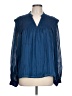 Crosby 100% Polyester Blue Long Sleeve Blouse Size L - photo 1
