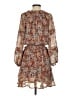Fate 100% Polyester Paisley Brown Casual Dress Size XS - photo 2