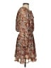 Fate 100% Polyester Paisley Brown Casual Dress Size XS - photo 4
