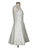Kay Unger Tweed Silver Cocktail Dress Size 2 - photo 4