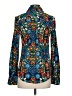 Merona 100% Polyester Floral Blue Long Sleeve Blouse Size XS - photo 2