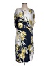 JM Collection Print Yellow Casual Dress Size L - photo 1