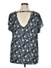 Ann Taylor LOFT 100% Polyester Teal Short Sleeve Blouse Size XL - photo 2