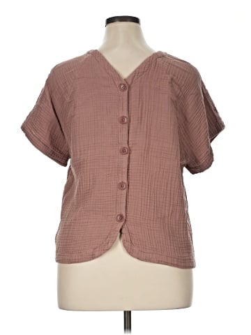 Madewell Lightspun Renwood Button-Back Top (view 2)