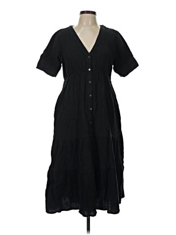 Madewell Lightspun Button-Front Tiered Midi Dress (view 1)