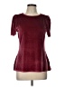 Express Solid Burgundy Short Sleeve Top Size L - photo 1