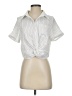 Unbranded Stripes Silver Short Sleeve Blouse Size S - photo 1