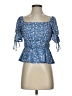 Shein 100% Polyester Blue Short Sleeve Blouse Size 4 - photo 1