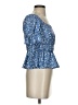 Shein 100% Polyester Blue Short Sleeve Blouse Size 4 - photo 4