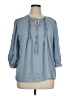 NY Collection 100% Polyester Blue 3/4 Sleeve Blouse Size 1X - photo 1
