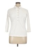 J. McLaughlin Ivory 3/4 Sleeve Button-Down Shirt Size XL - photo 1