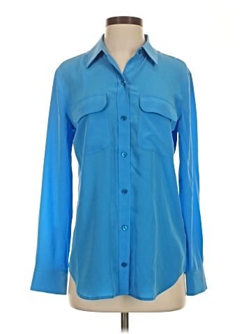 Equipment Long Sleeve Silk Top (view 1)