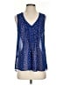 Daniel Rainn 100% Polyester Stars Blue Sleeveless Blouse Size S - photo 1