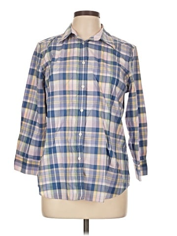 Chaps 3/4 Sleeve Button-Down Shirt (view 1)