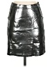Alice + Olivia 100% Leather Metallic Silver Leather Skirt Size 2 - photo 1
